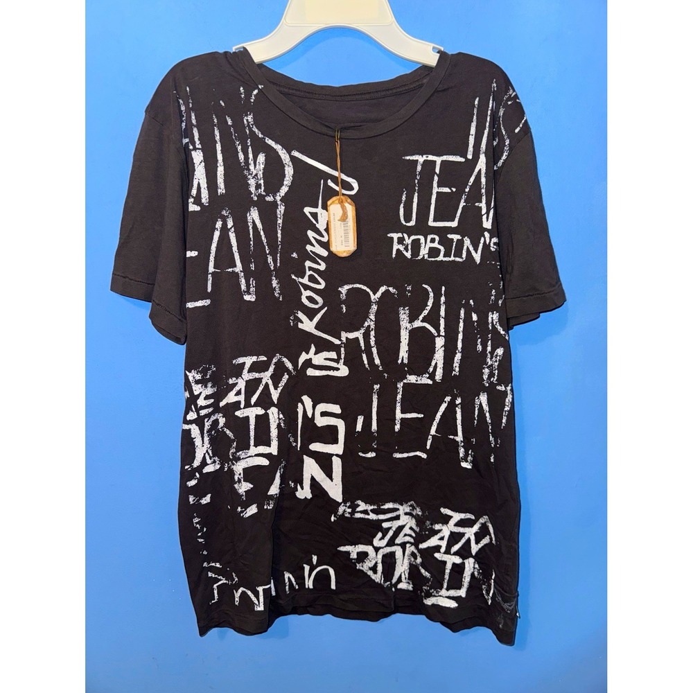 Robin's Jean Men's Black Graphic Logo Crew Neck T-Shirt M M1403-R0491W